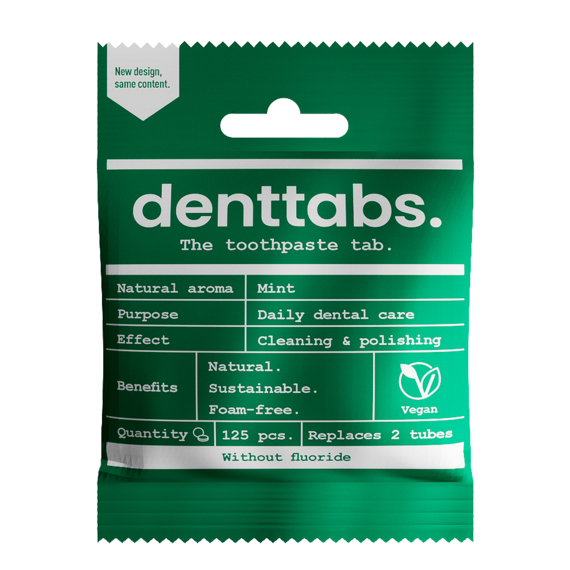 Denttabs Tandpasta tabletten munt zonder fluor vegan