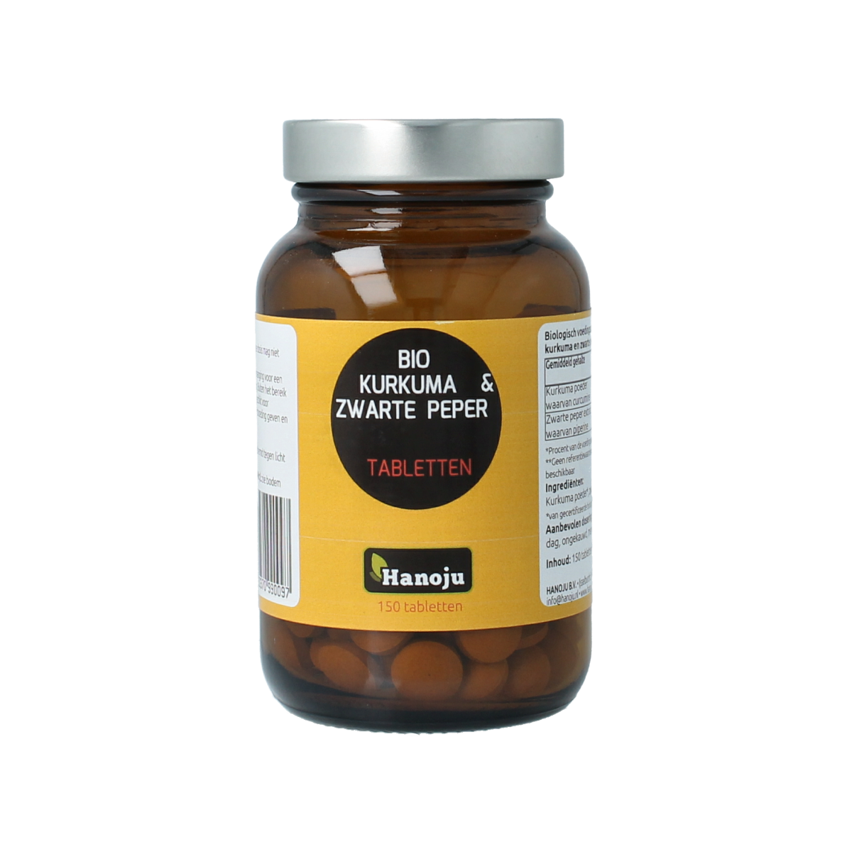 Hanoju Kurkumapoeder + piperine 500mg bio