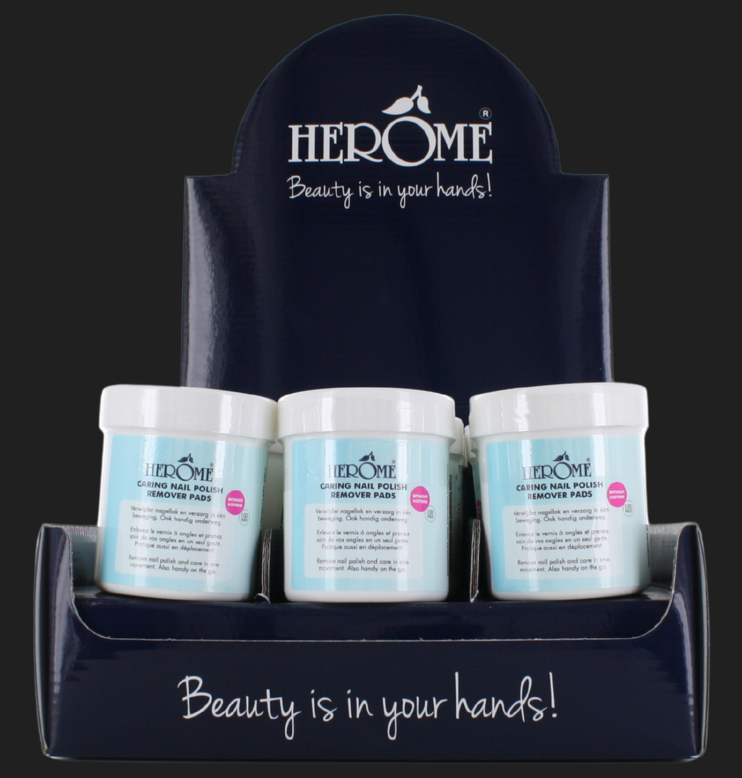 Herome Caring nail polish remover display