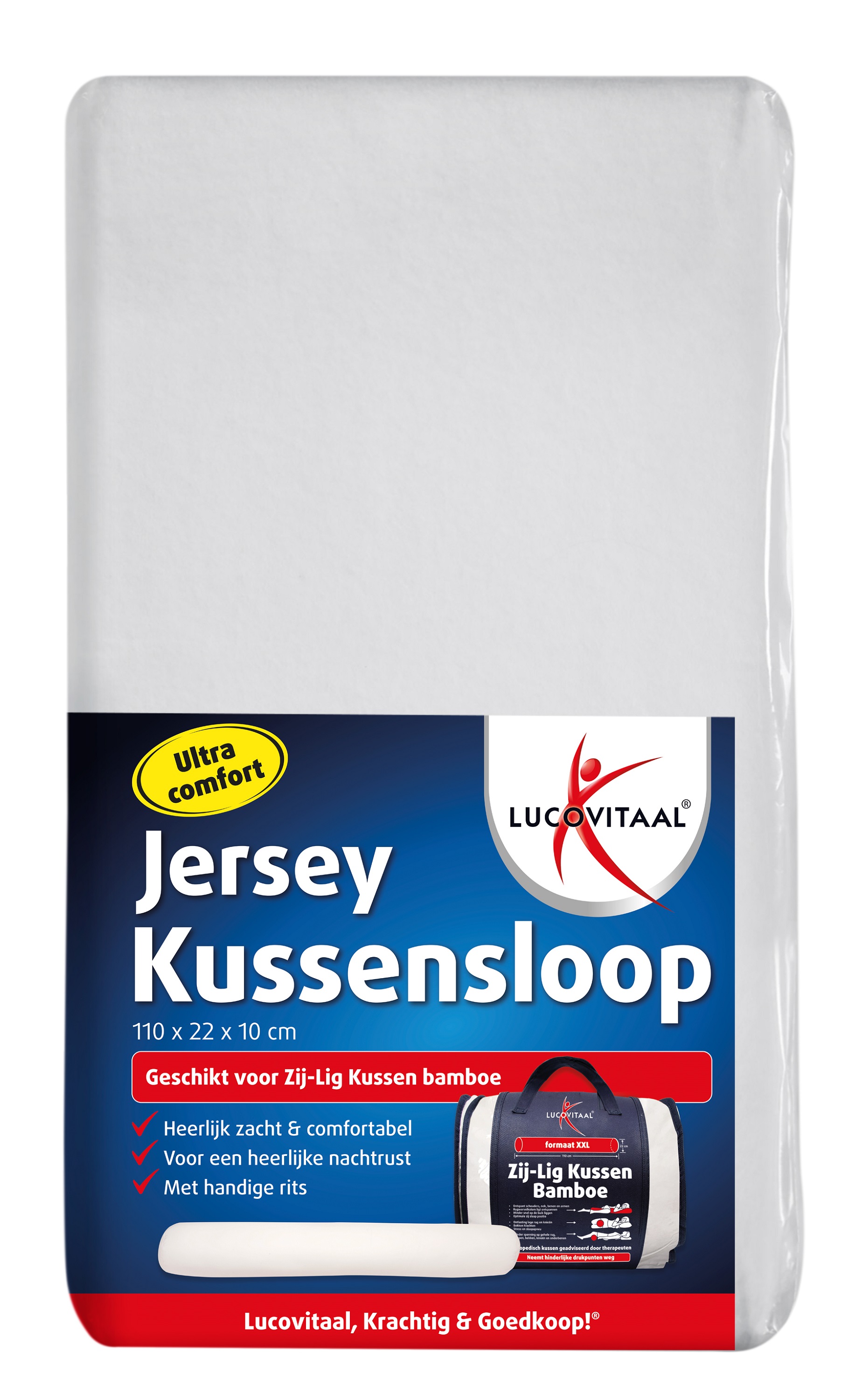 Lucovitaal Jersey zijligkussen sloop