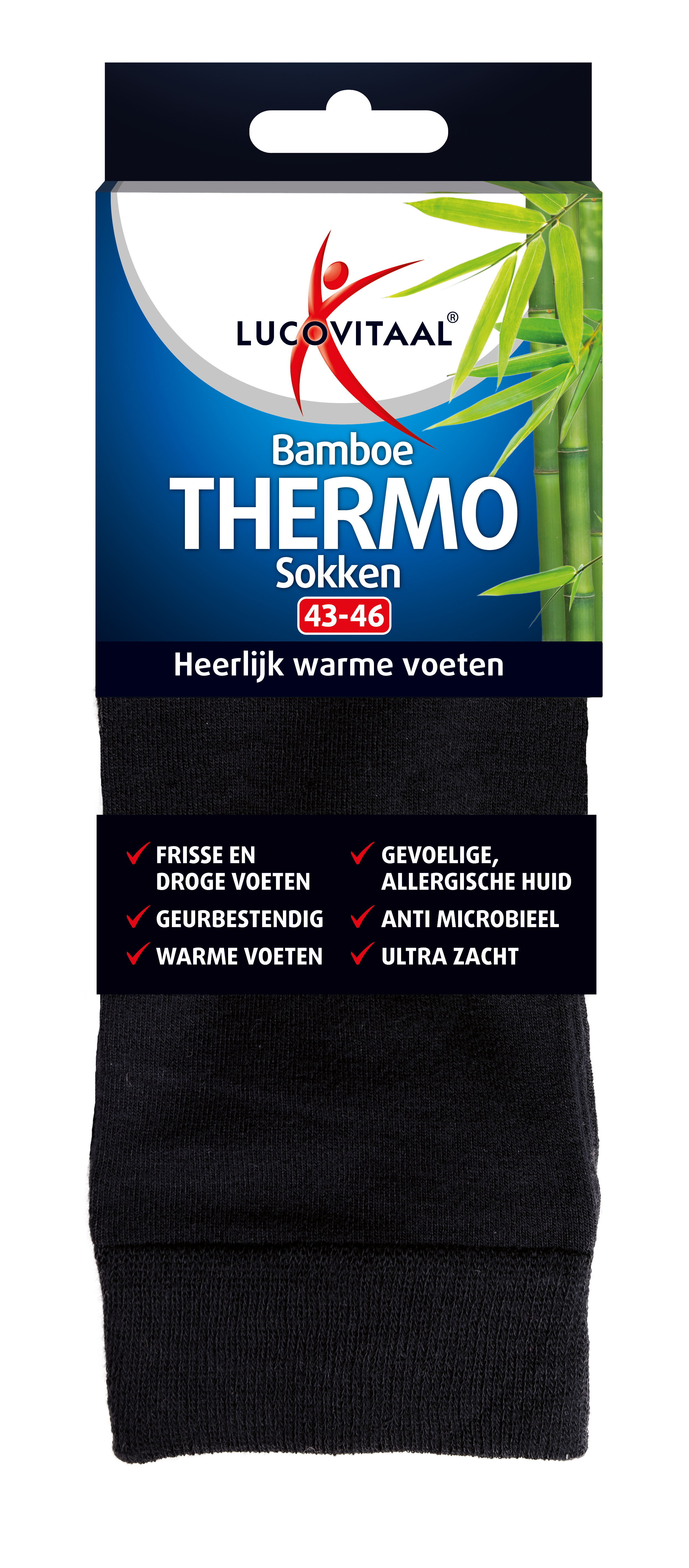 Lucovitaal Bamboe thermosok  maat 43-46